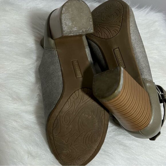 Sole Sensability Memory Foam Peep Toe Ankle‎ Strap Wooden Heel Shoe - 8.5M - Picture 12 of 16